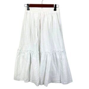 Showpo In Their Eyes Midi Skirt Women’s Size 4 White High Waist Elegant‎ NWT